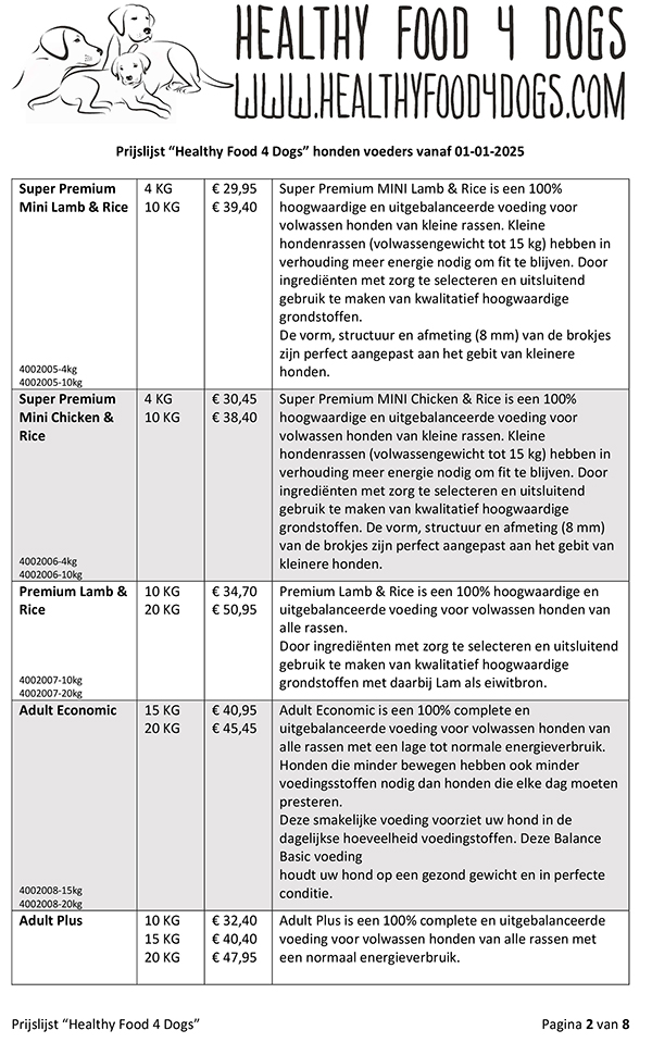HealthyFood4DogsHondenbrokkenPrijzen2025-2